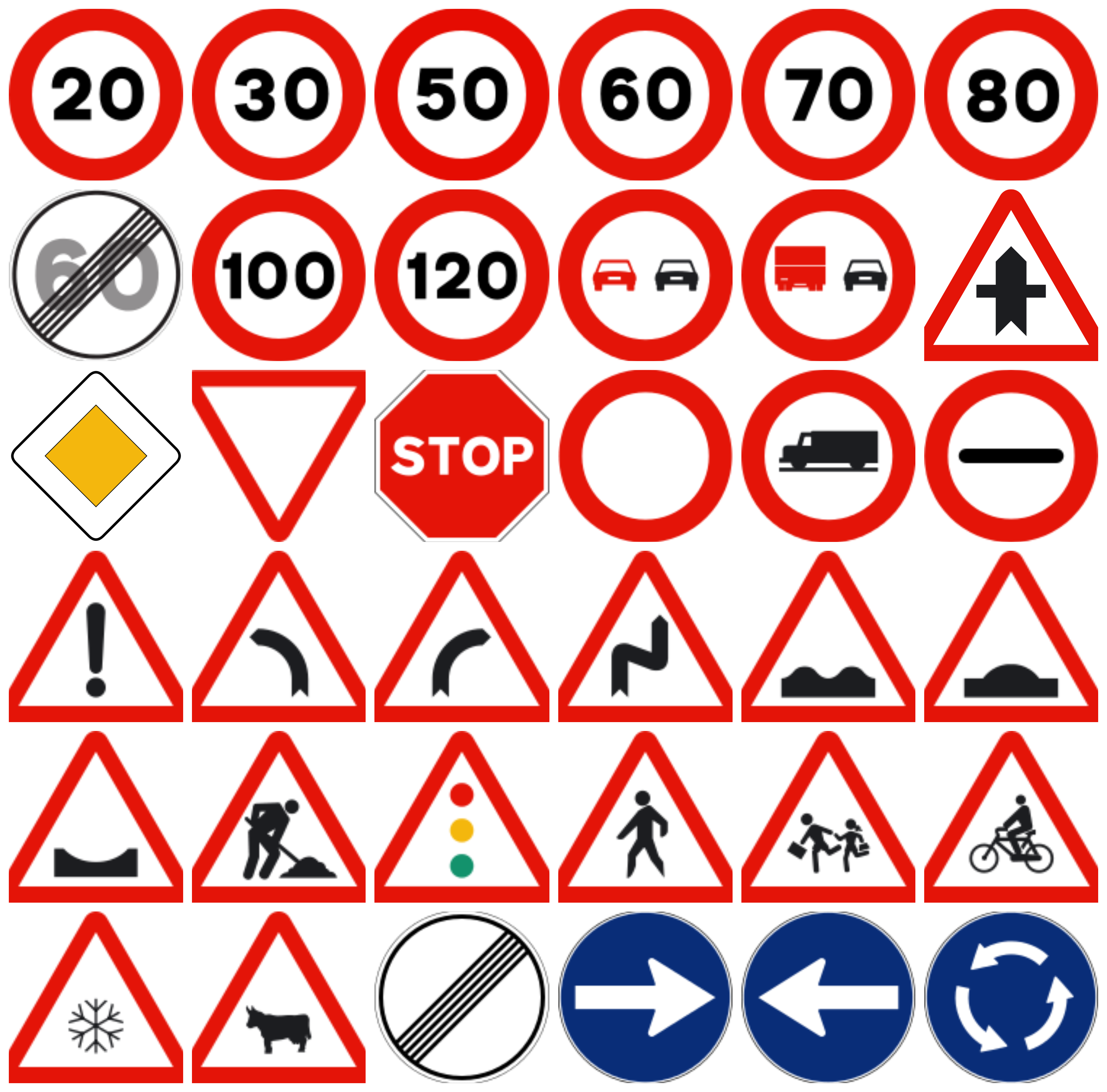 Наклейки - дорожные знаки